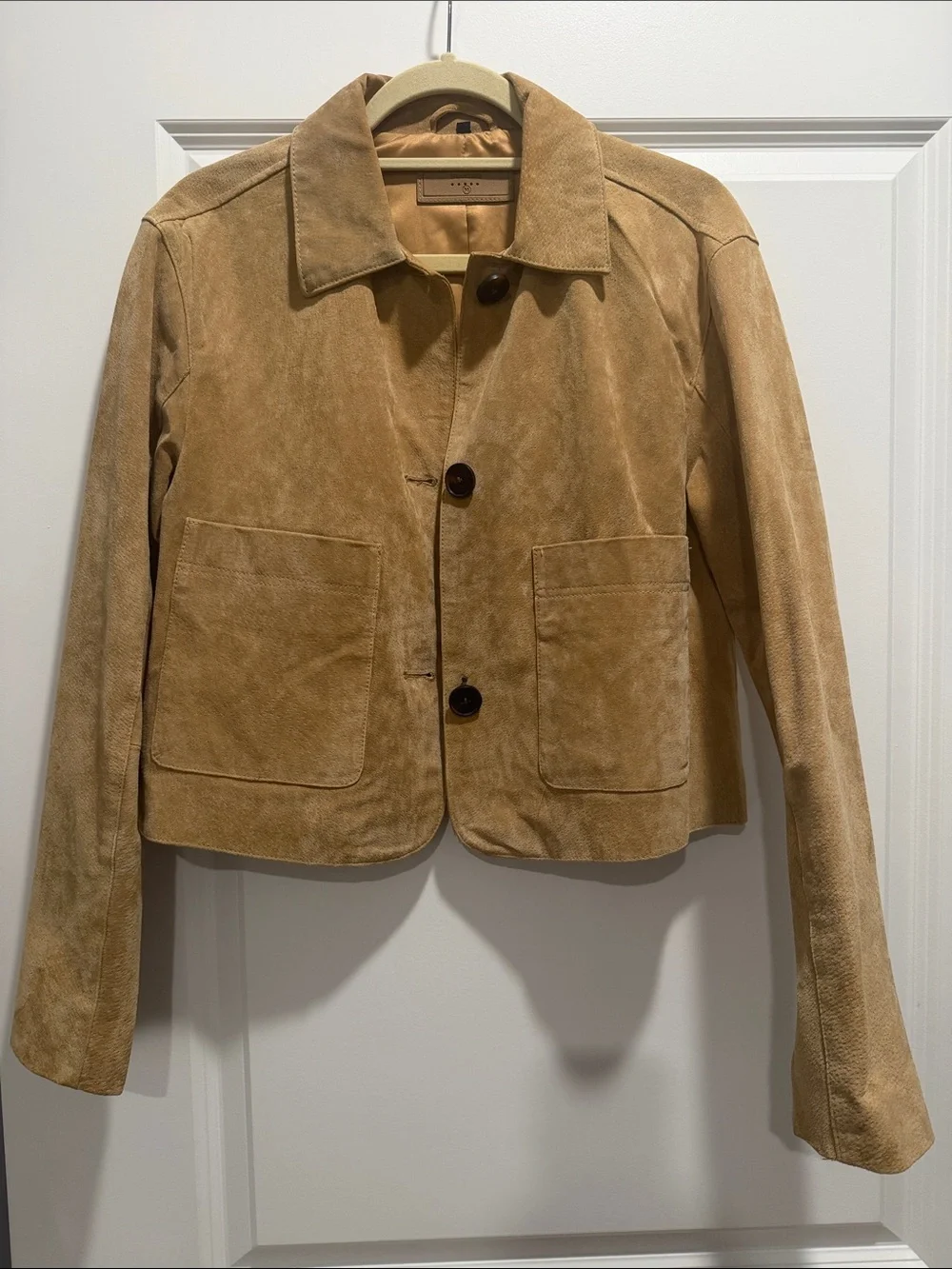 Blank NYC Beige Suede Crop Jacket